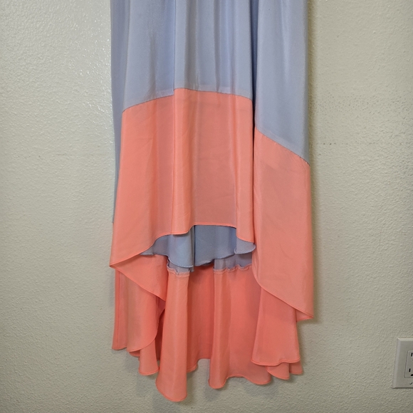 Anthropologie Hutch Capay Colorblock High/Low Dress Sleeveless Silk Sz Medium - Picture 6 of 7
